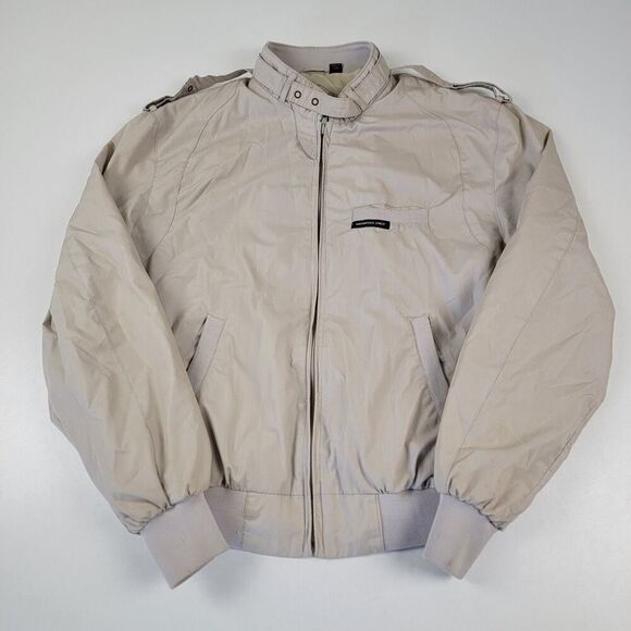 Vintage Members Only Racer Jacket Mens 40 Tan Full Zip Bomber Casual Adult - Picture 1 of 12